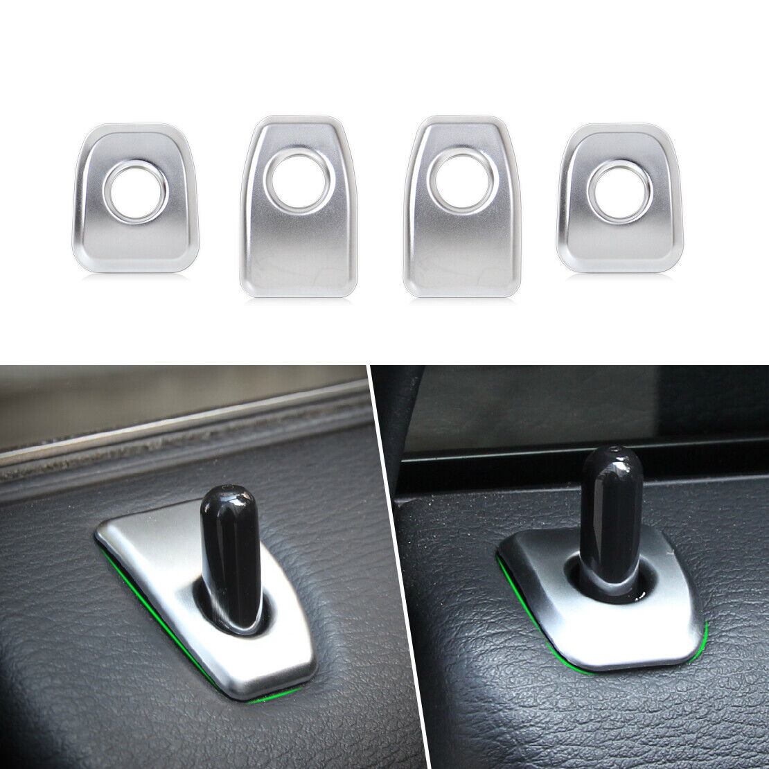 4x Matt Chrome Car Door Lock Knob Pins Cover Trim Fit For BMW X5 F15 X6 F16 Li