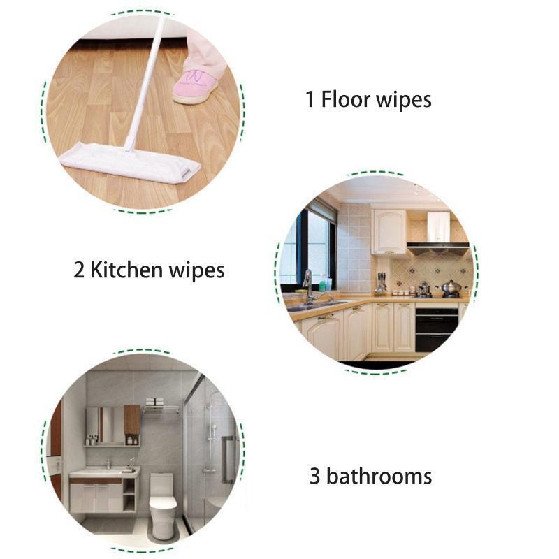 Disposable Wet Tissue Wiper Set of 20 Floor Cleaning Dust Removal Wet Wiper