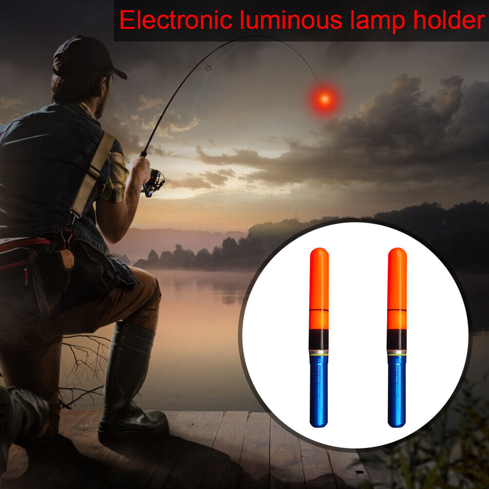 2pcs Luminous LED Light Stick Electronic Sea Fishing Rod Float Tube (Red)