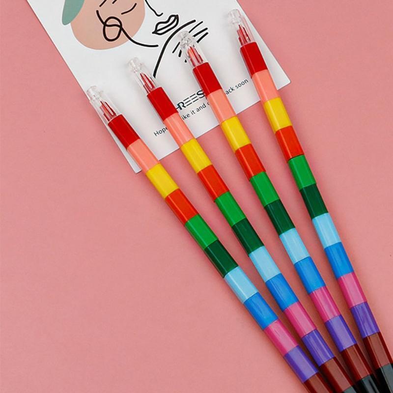 12Pcs/Pack Mini Finger Crayons Coloring Crayon Pens Stackable Removable Gift Set