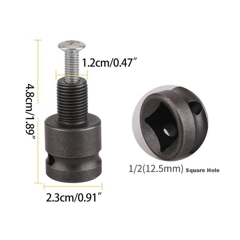 3x/Set Durable 1/2 Square to 1/4 Hex Socket Adapter Converter for Impact Wrench
