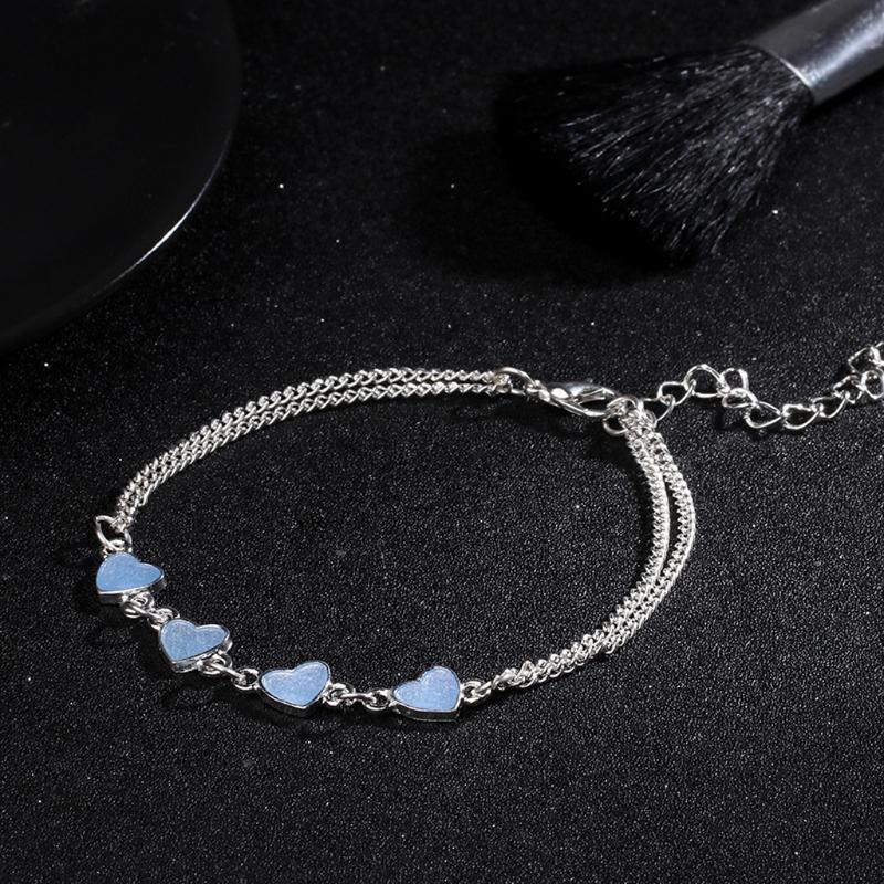 Elegant Luminous Heart Bracelet Anklets Adjustable Jewelry for Family Friends
