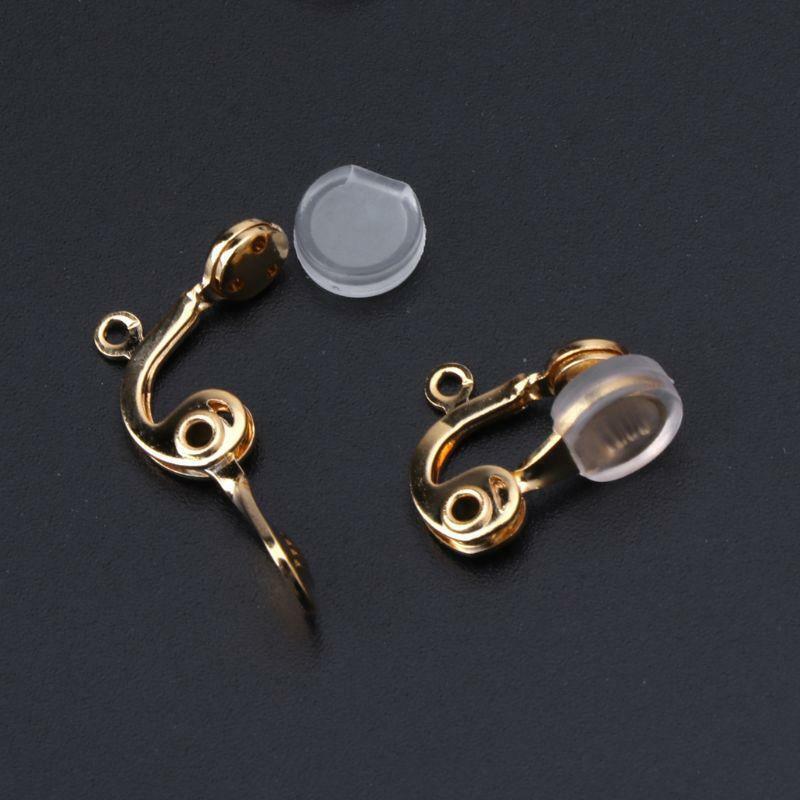 10Pc Clip-on Earring Converter Non-pierced Ear Hoop With Comfort Earring Cushion