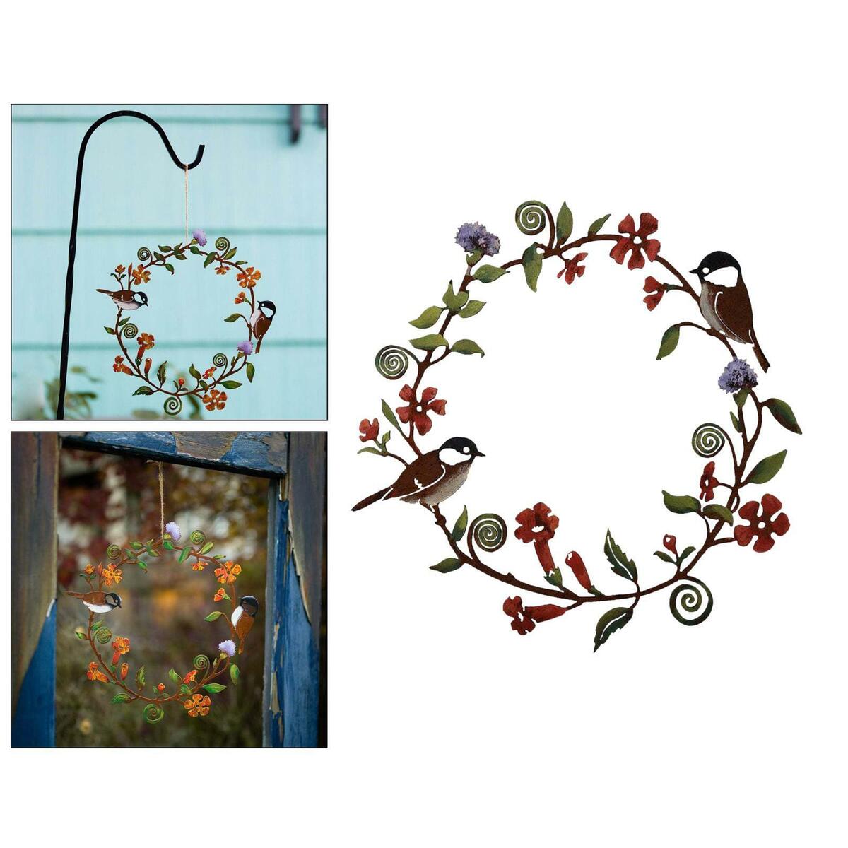 Chickadees  Wreath Decor   Hanging Sculpture  Wedding