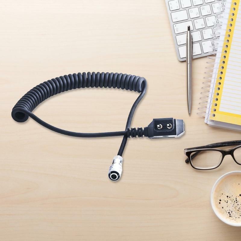 D-tap Spring Power Cable to Weipu SF6 2-pin Female Plug Coiled Cord for BMPCC 4K