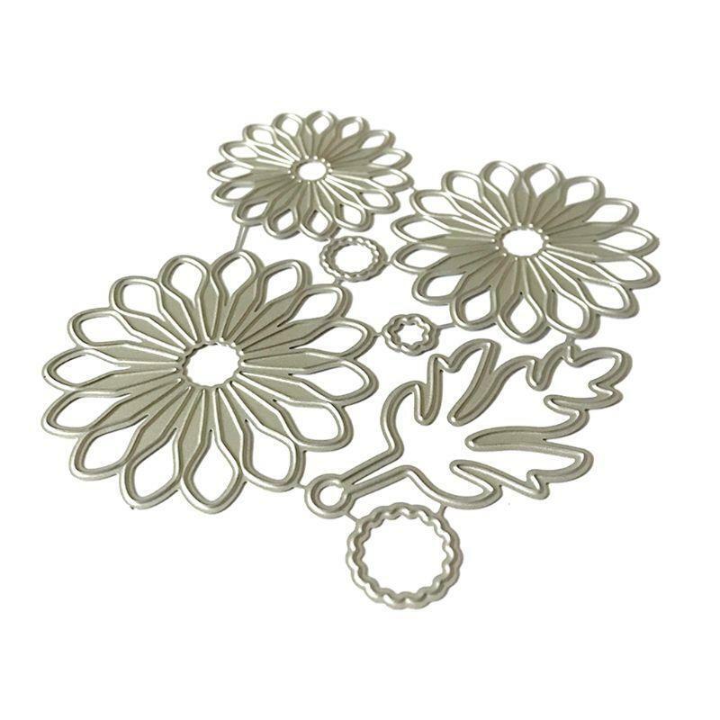 Round Flower Leaf Metal Cutting Dies Stencil Scrapbooking DIY Album  Paper card