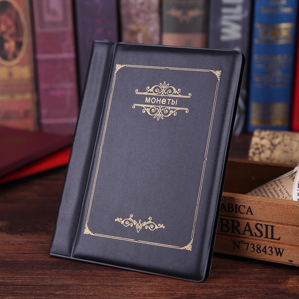 Russian Coin Album 10 Pages 120 Pockets Coin Collection Book Holder(Black)