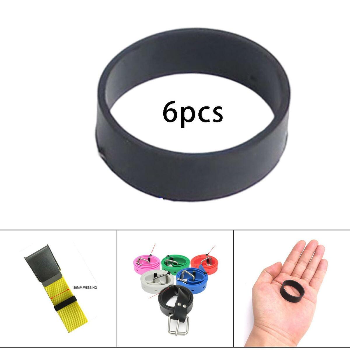 6Pcs Rubber Fixing Band for Underwater Tank Diving Webbing Backplate Strap
