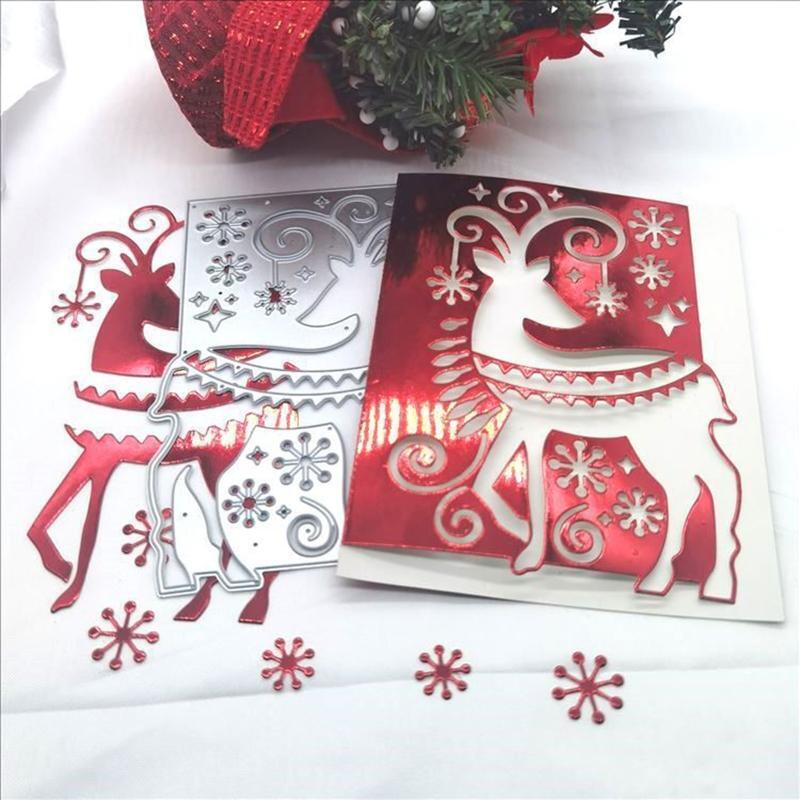 Christmas Deer Elk Metal Cutting Dies Stencil DIY Scrapbooking Album Paper Card