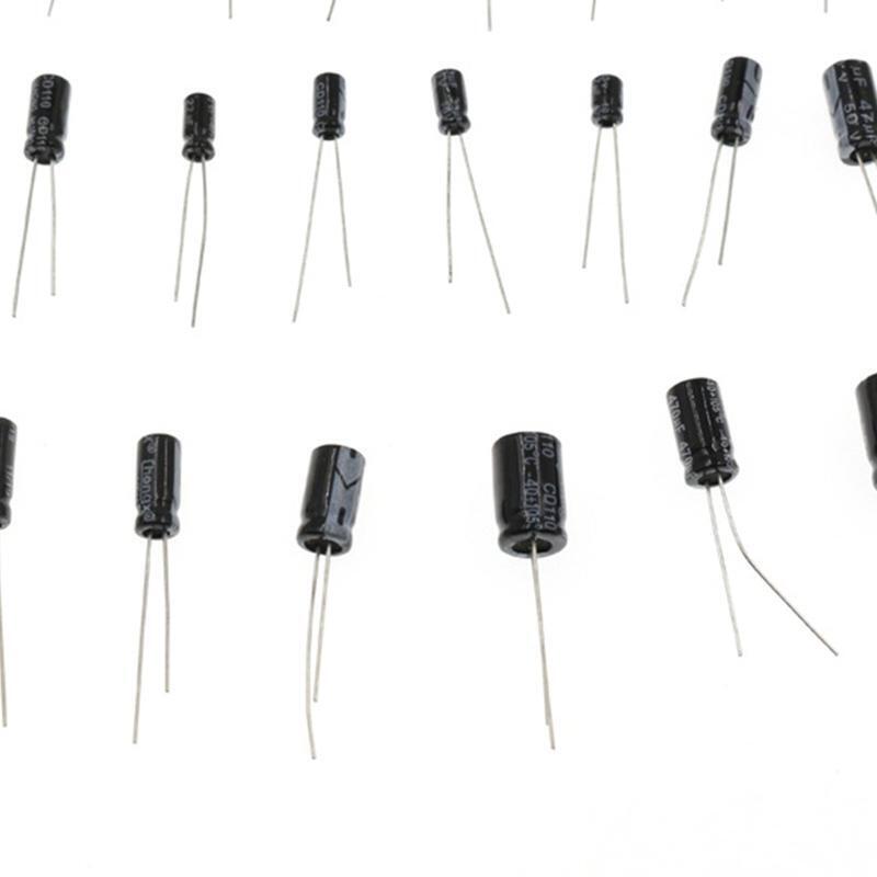 500Pcs/lot 0.1UF-1000UF 24Values Aluminum 16-50V Mix Electrolytic Capacitor Kit