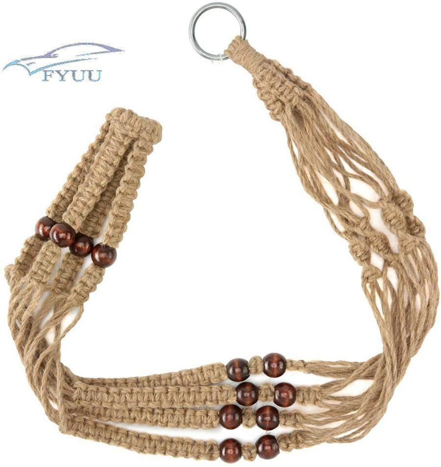 1pc Wood Beads Decorative 35 Inch Plant Hanger Planter Basket Flower Pot Holder