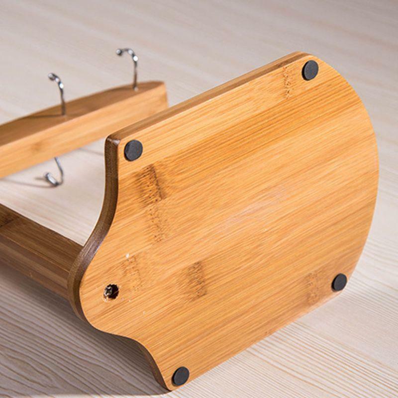Bamboo Coffee Cup Holder Mug Rack Holds 6 Mugs for Coffee Mugs Saucer Display