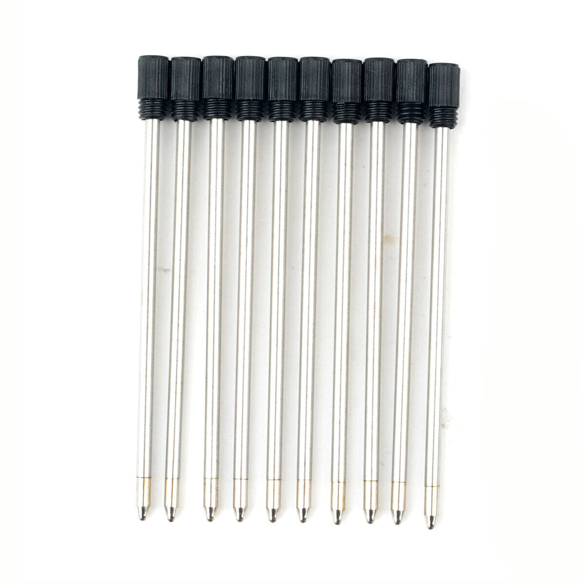 10Pcs 7cm Black Ink Metal Element Crystal Ballpoint Ball Point Pen Refill Pens