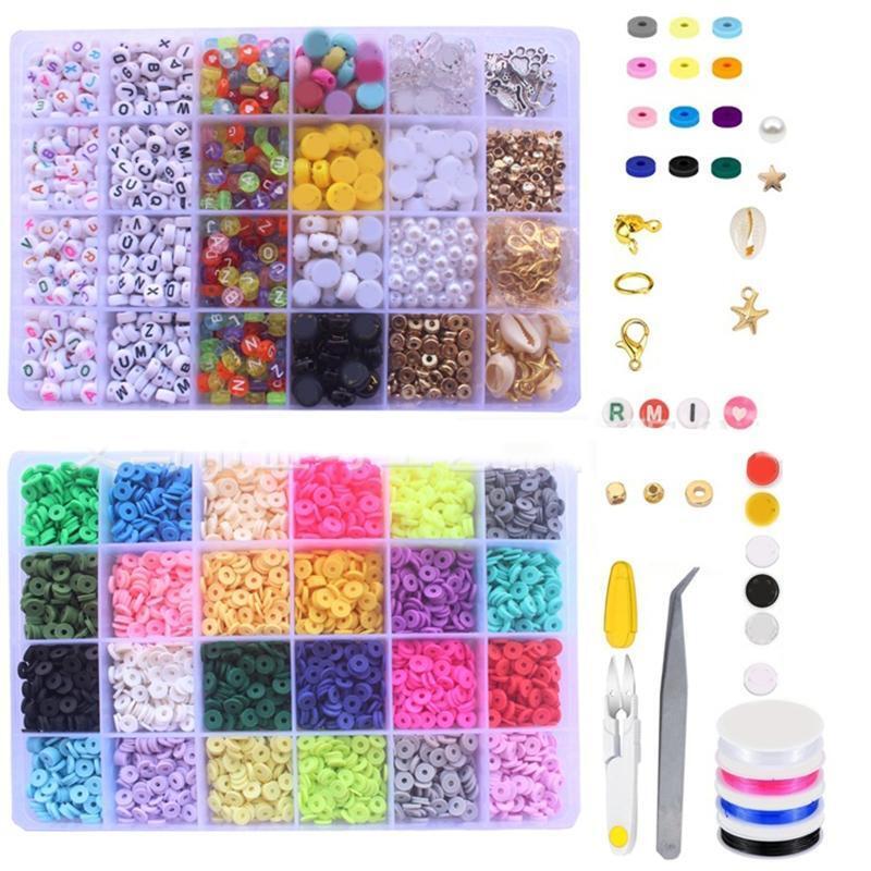 DIY Material Clay Beaded Bracelet Necklace Accessories Colorful Smile Face Bead