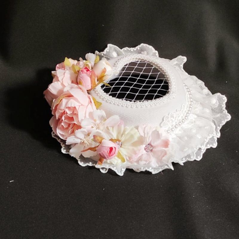 Elegant Flower Hat Shape Hair Barrettes for Children Festival Party Performance