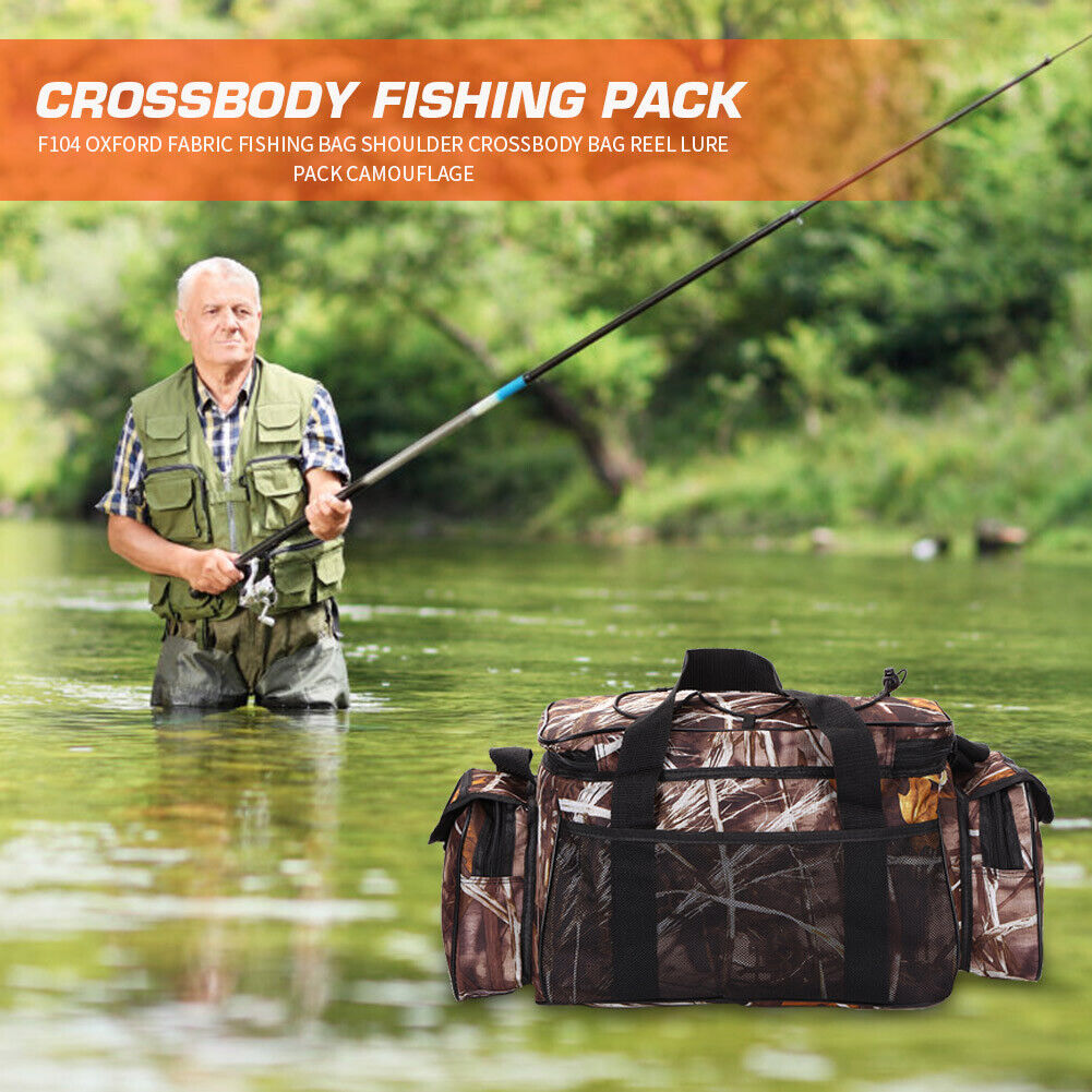 F104 Fishing Bag Oxford Fabric Lure Storage Pack Shoulder Crossbody Bag