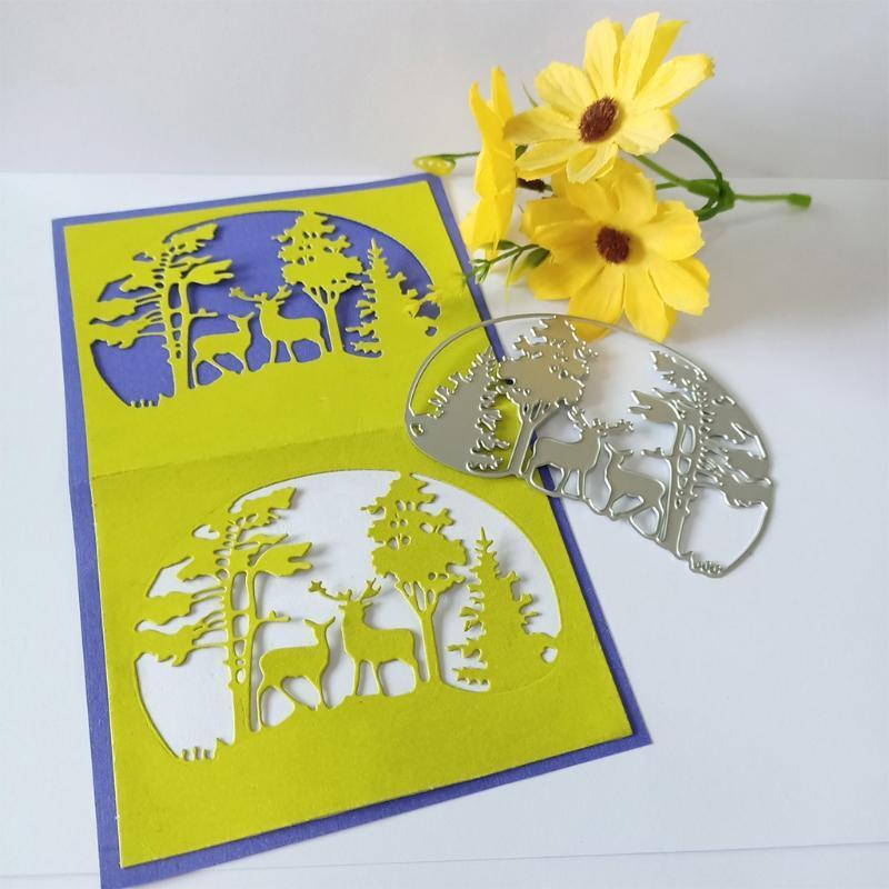 Elk Forest Metal Cutting Die for DIY Paper Crafts Scrapbooking Photo Album Decor