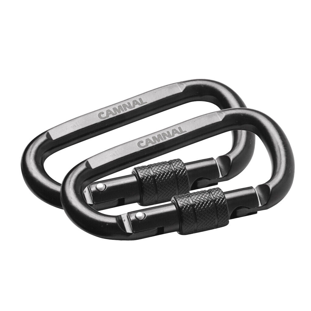 2 Pieces 30KN  Carbon Steel Screw  Outdoor Climbing Carabiner