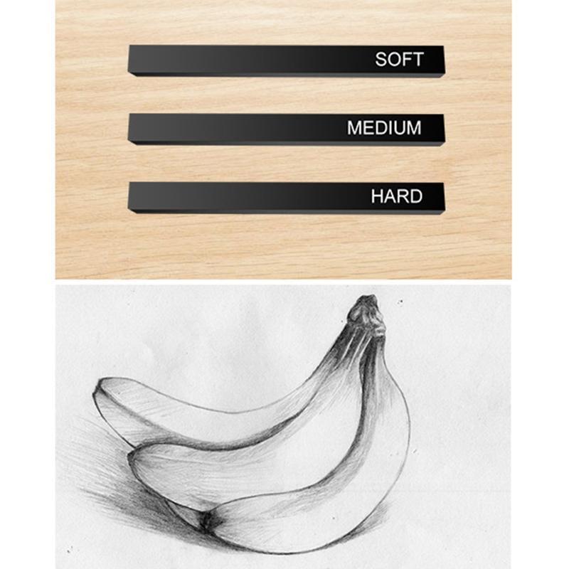 Soft Medium Hard Sketch Charcoal Sticks for DIY Art Project Students Teachers 6X
