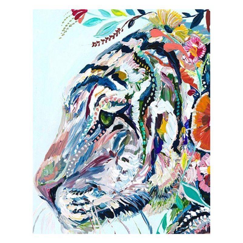 Colorful Head Digital Oil Painting By Numbers Canvas Wall Picture DIY Hand Paint