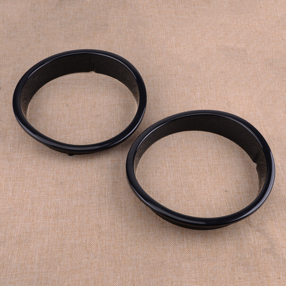 2pcs Headlight Head Lamp Ring Bezel Cover Trim Fit For Jeep Wrangler TJ 1997-06