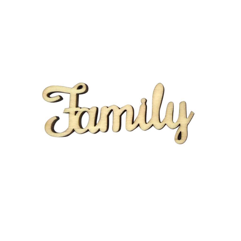 10x  Engraved Family Embellishments Decorative Unfinished Crafts