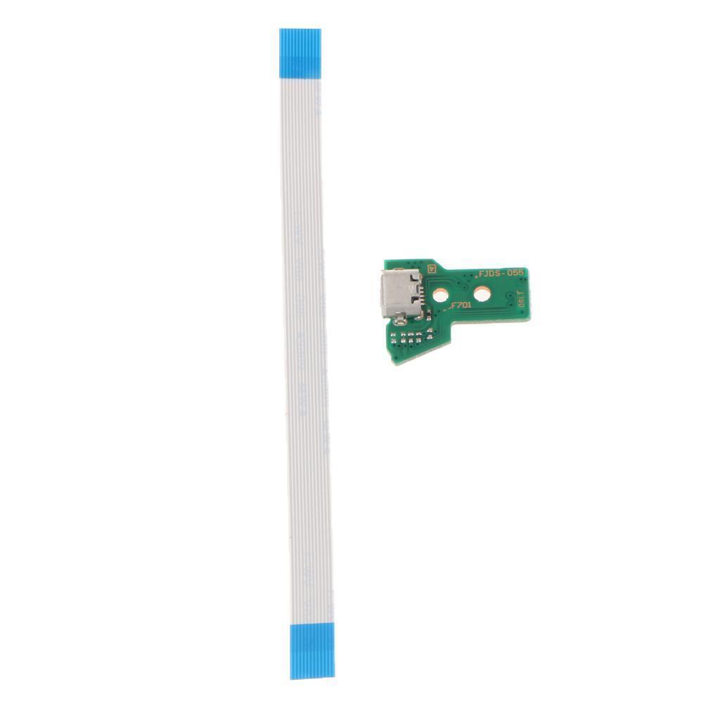 2X Replacement Charger Board Plate Charging Port JDS-055 for PS4 +Flex Cable