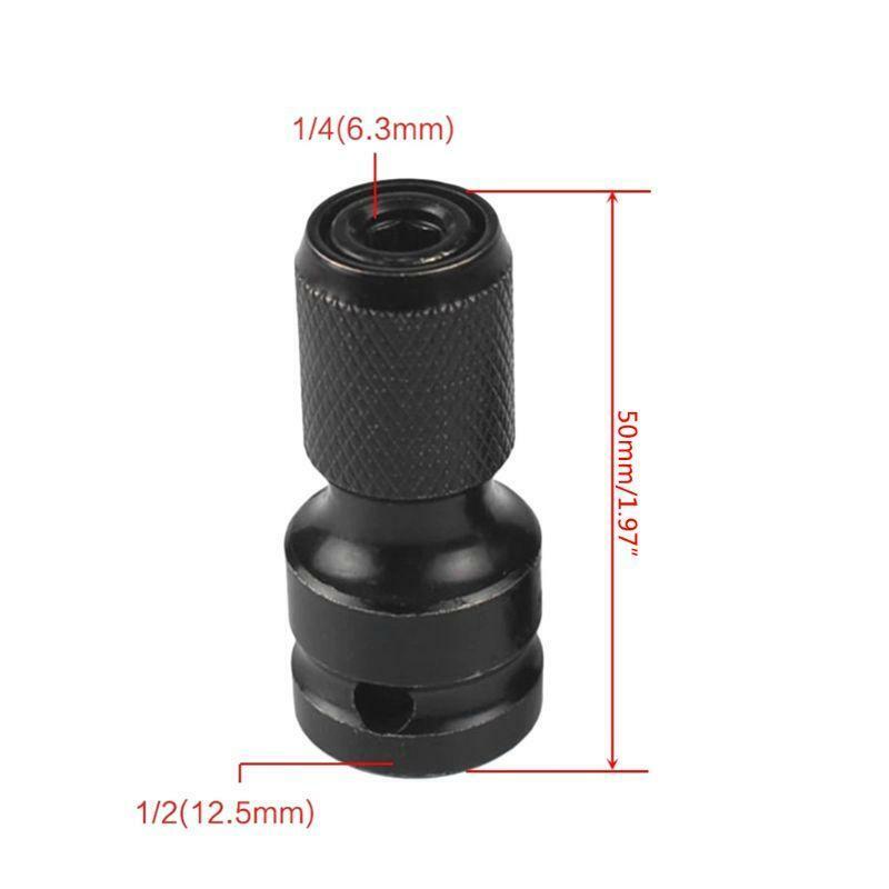 1pc 1/4" Hex Shank Drill Chuck Conversion Kit Converter Impact Driver 1/2" Quick