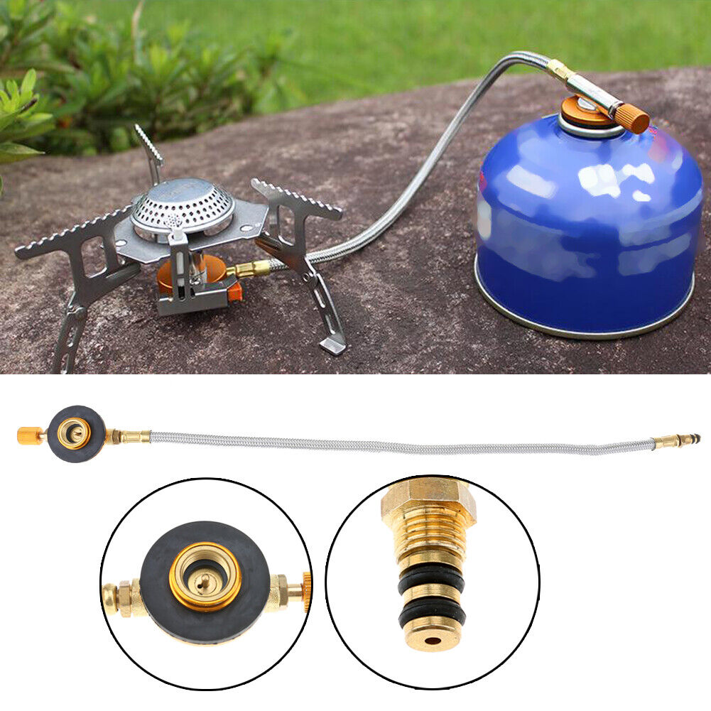 Stove Burner Furnace Connector Gas Tank Adapter Valve for Outdoor Camping