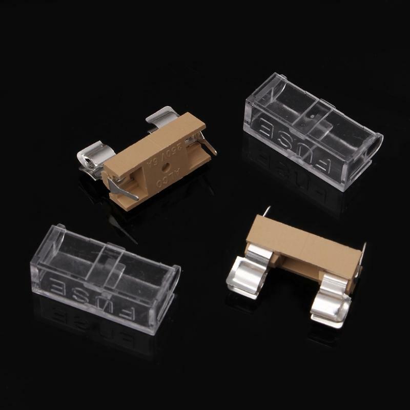 10 Pcs Glass Fuse Holder with Transparent Cover Fuse Blocks 5X20mm