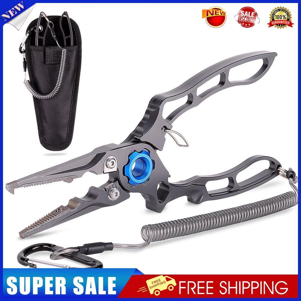 Outdoor Fishing Pliers Tongs Fish Hook Remover Braid Line Cutter Scissors