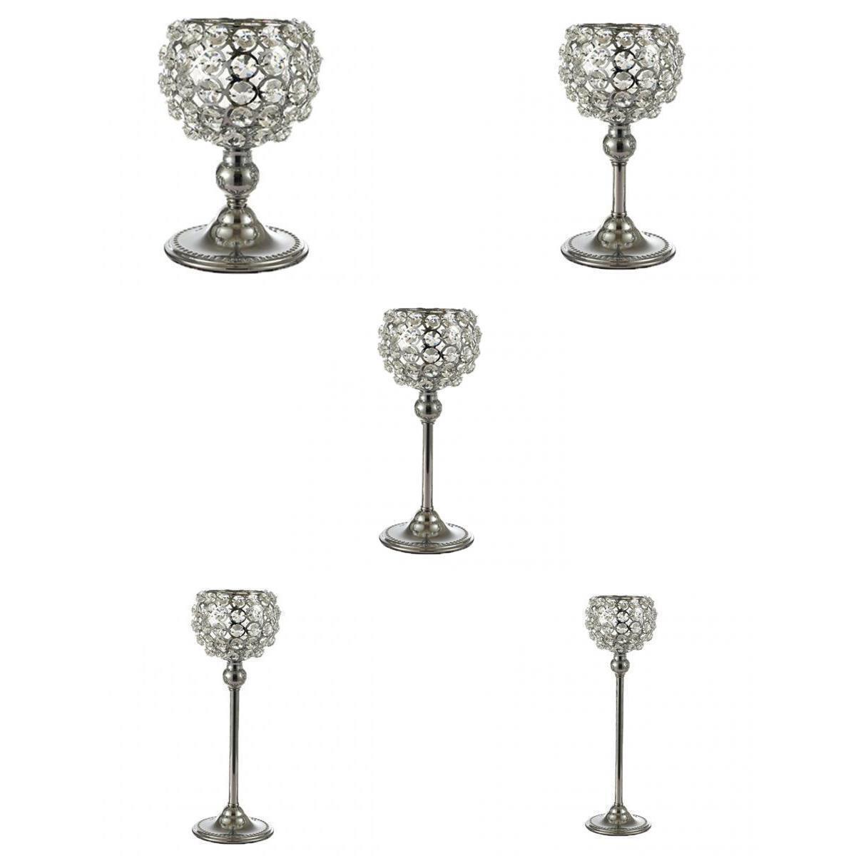 5x European Crystal Candle Holder Candlesticks Centerpiece Banquet Decor