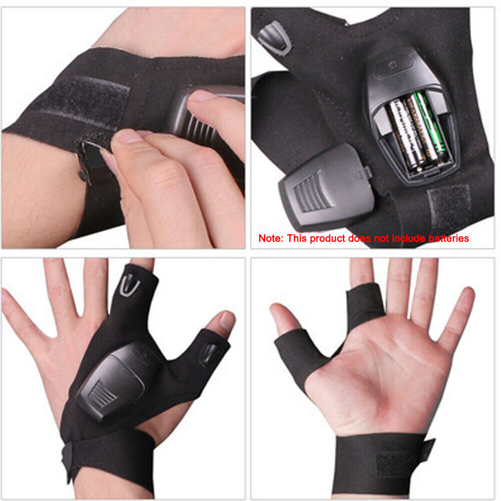 LED Night Light Fishing Gloves Flashlight Outdoor Cycling Camping Gloves