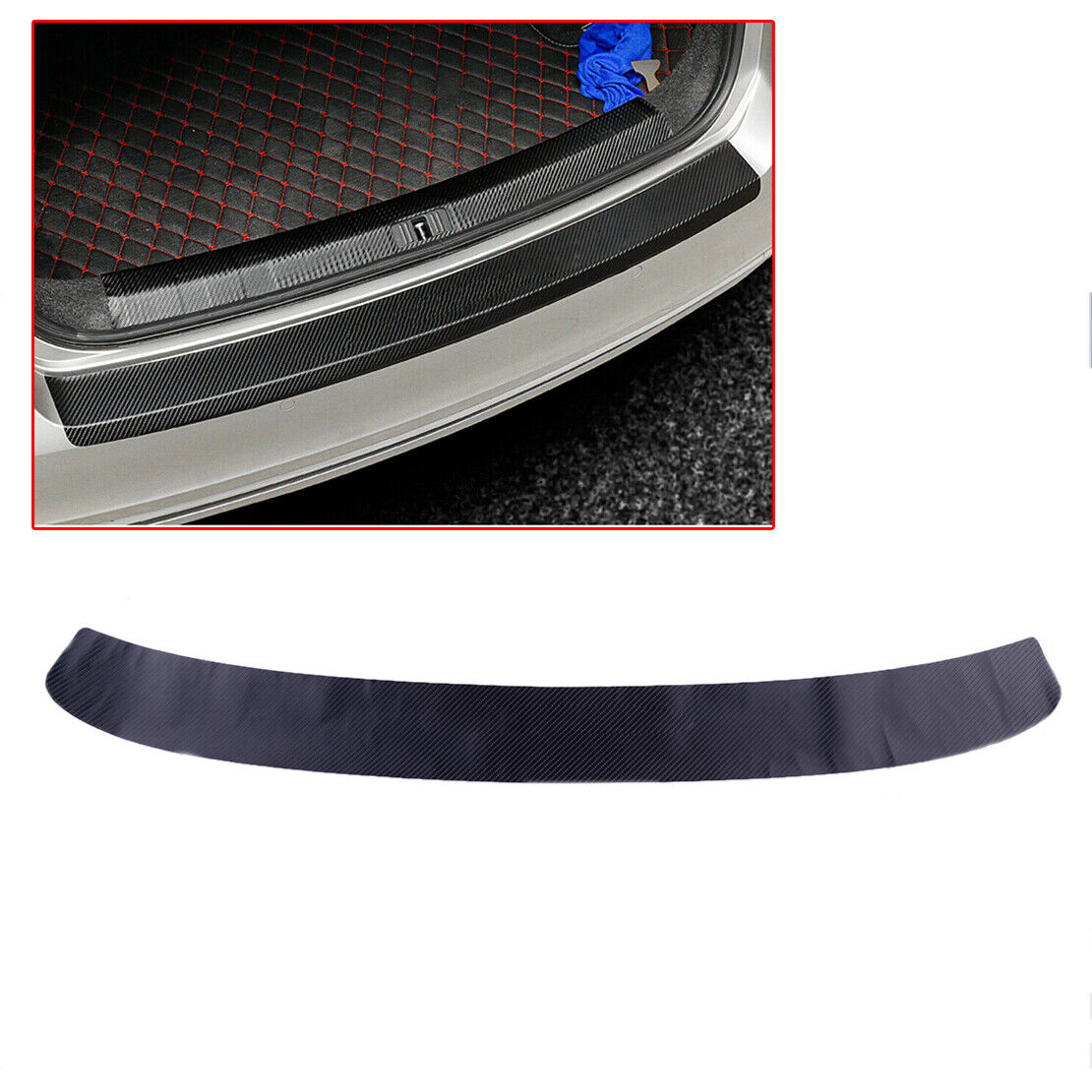 Car PU Rear Bumper Protector Plate Cover Trim Assy Fit For VW Golf 7 MK7 2016-21