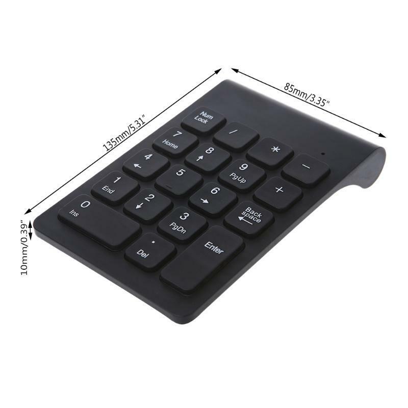 Portable 2.4G Wireless Digital Keyboard USB Number Pad 18 Keys Numeric Keypad