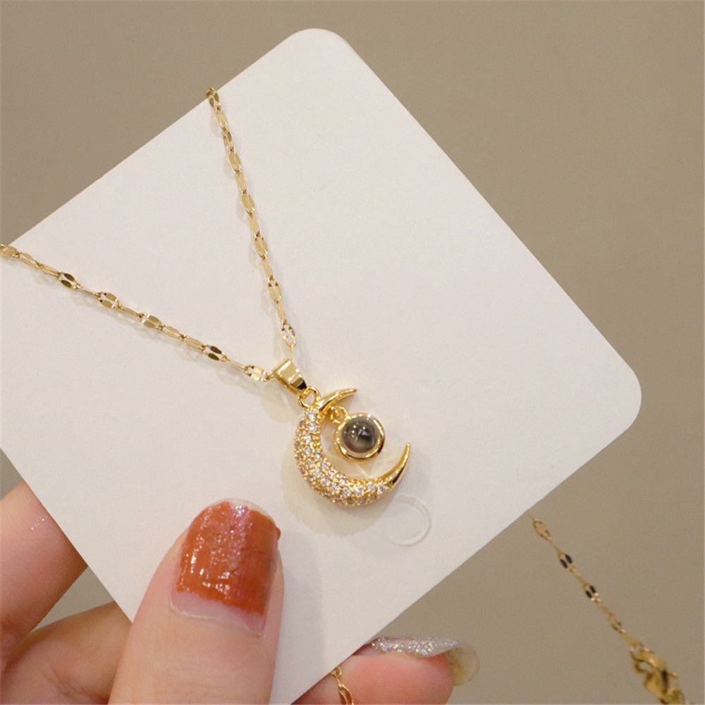 Chain Titanium Steel Chain One Hundred Languages I Love You Necklace Female