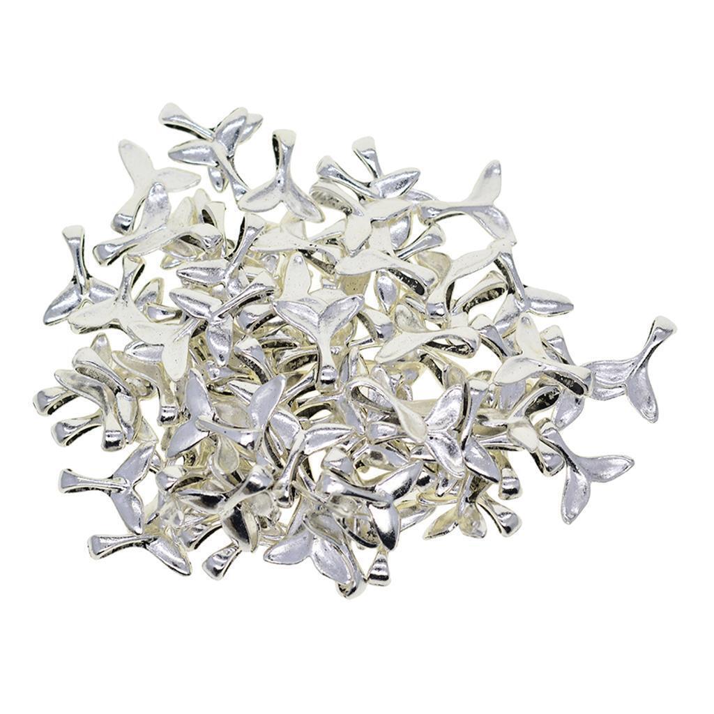 100x Mermaid Fishtail Charms Bracelet Necklace Pendant for Jewelry Making