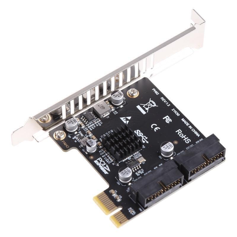 PCIE to USB 3.0 Adapter PCI Express 1X to USB 3.0 19/20Pin 2-Port Expansion Card