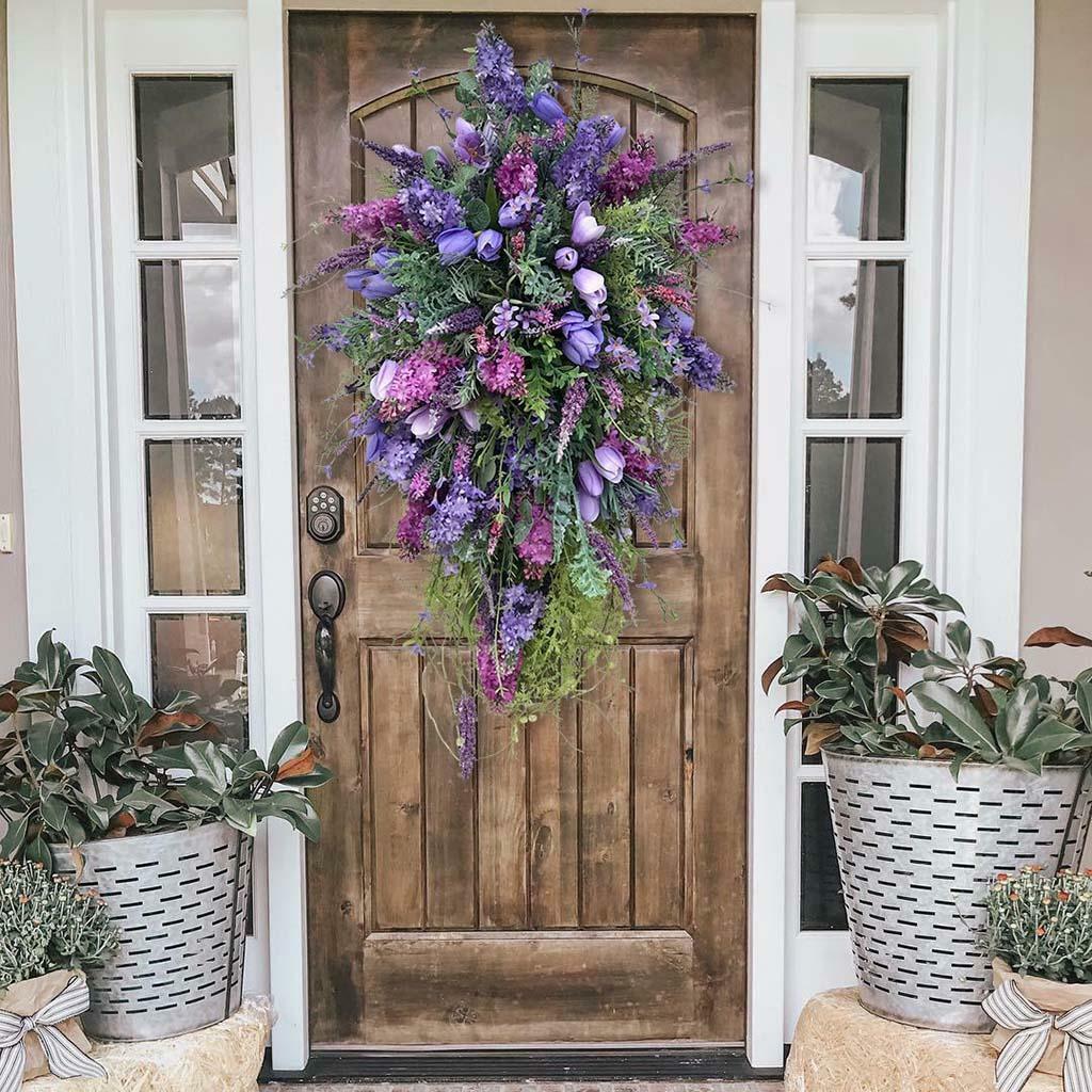 2x  Garland Flower Wreath Front  Wall Decoration Holiday
