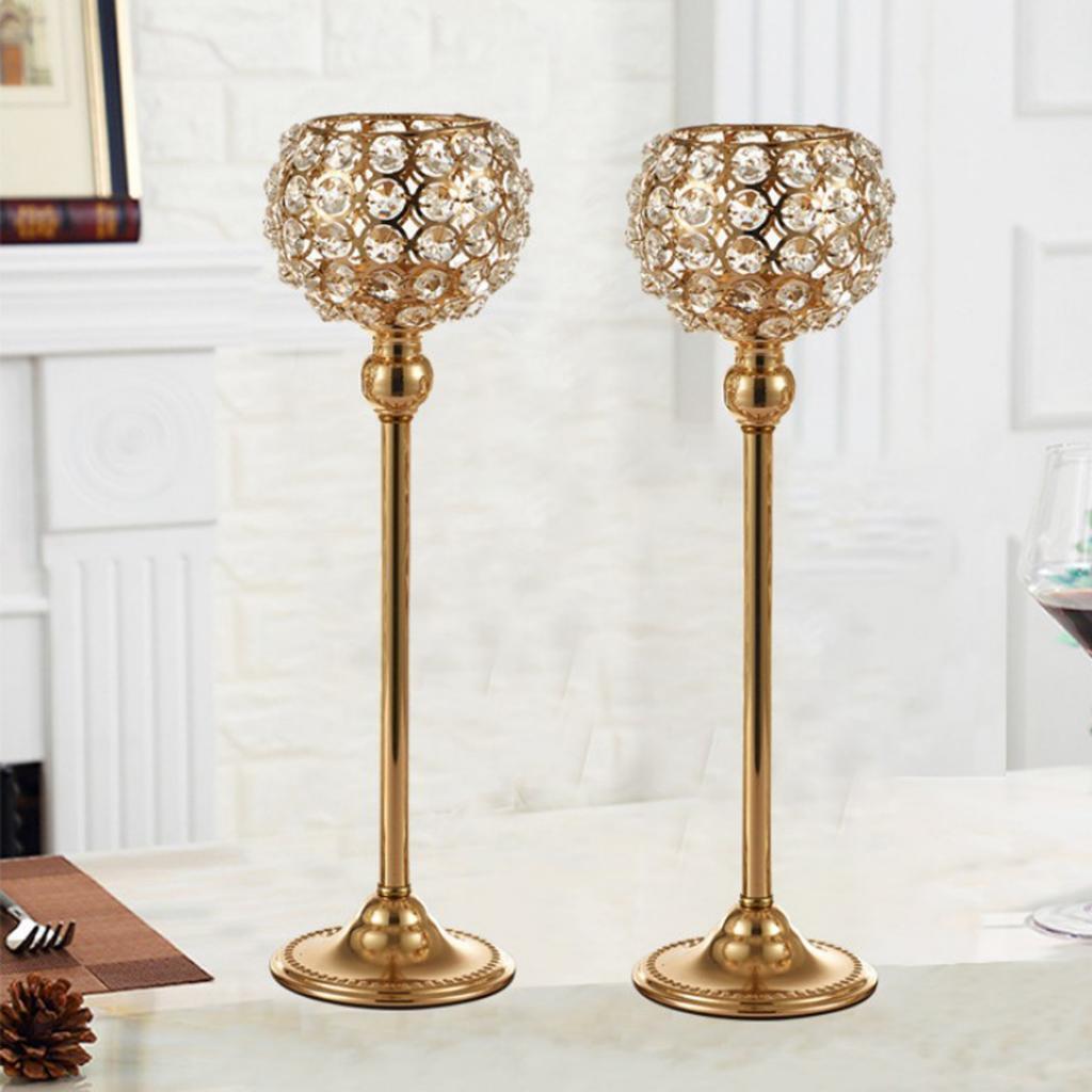 Set of 5 Romantic Crystal Candle Holder Tealight Candlestick Dinner Decor
