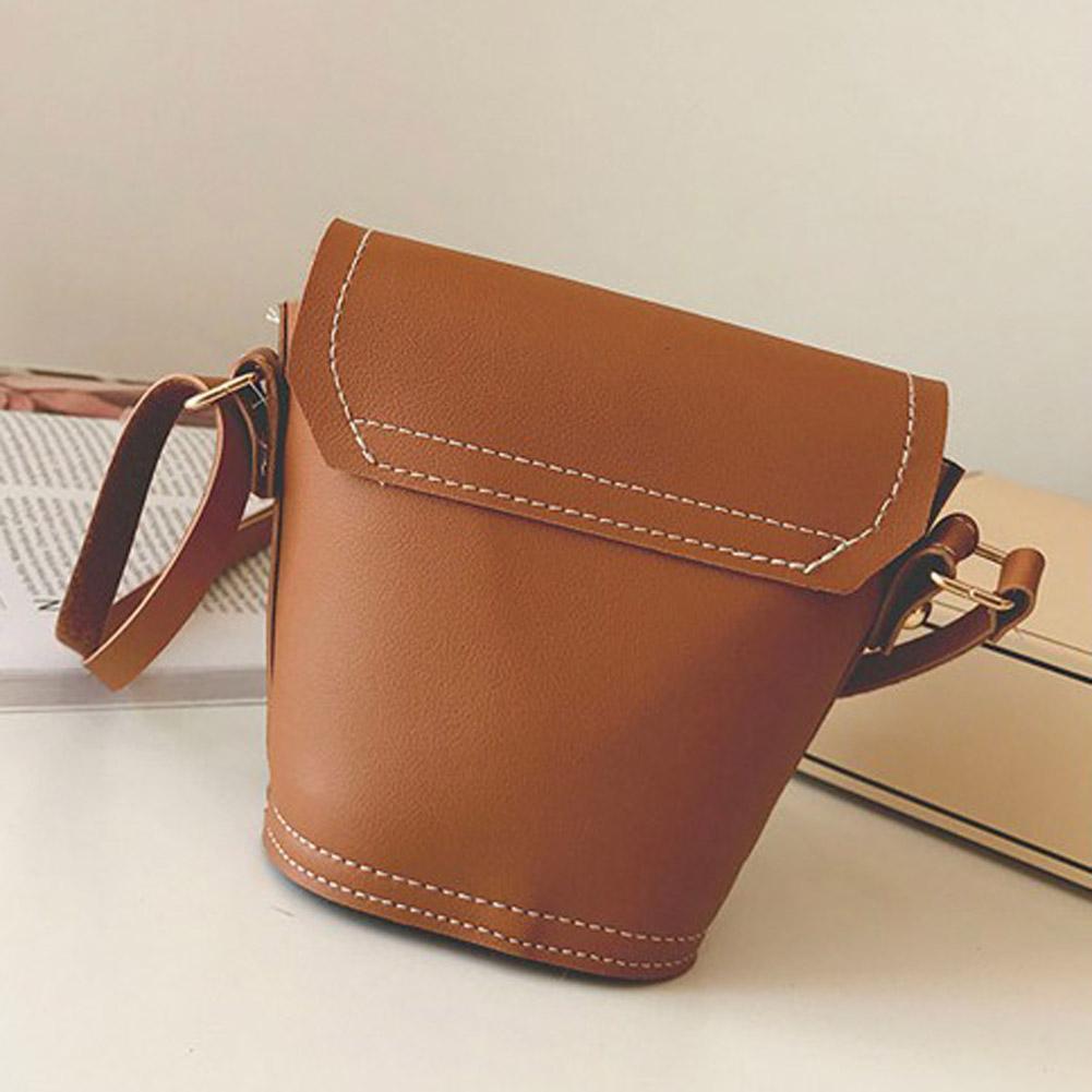 Children Kids Handbags PU Girls Shoulder Messenger Bucket Purses/Brown