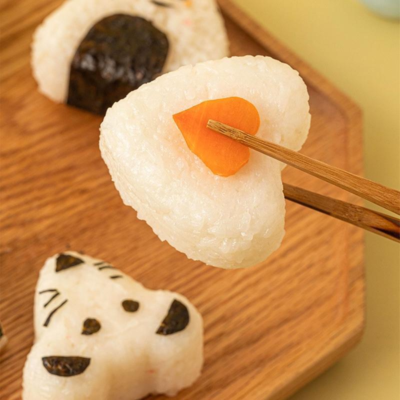 6 Pieces PP Sushi Moulds Press Rice Ball Making Reusable Easy to Operation
