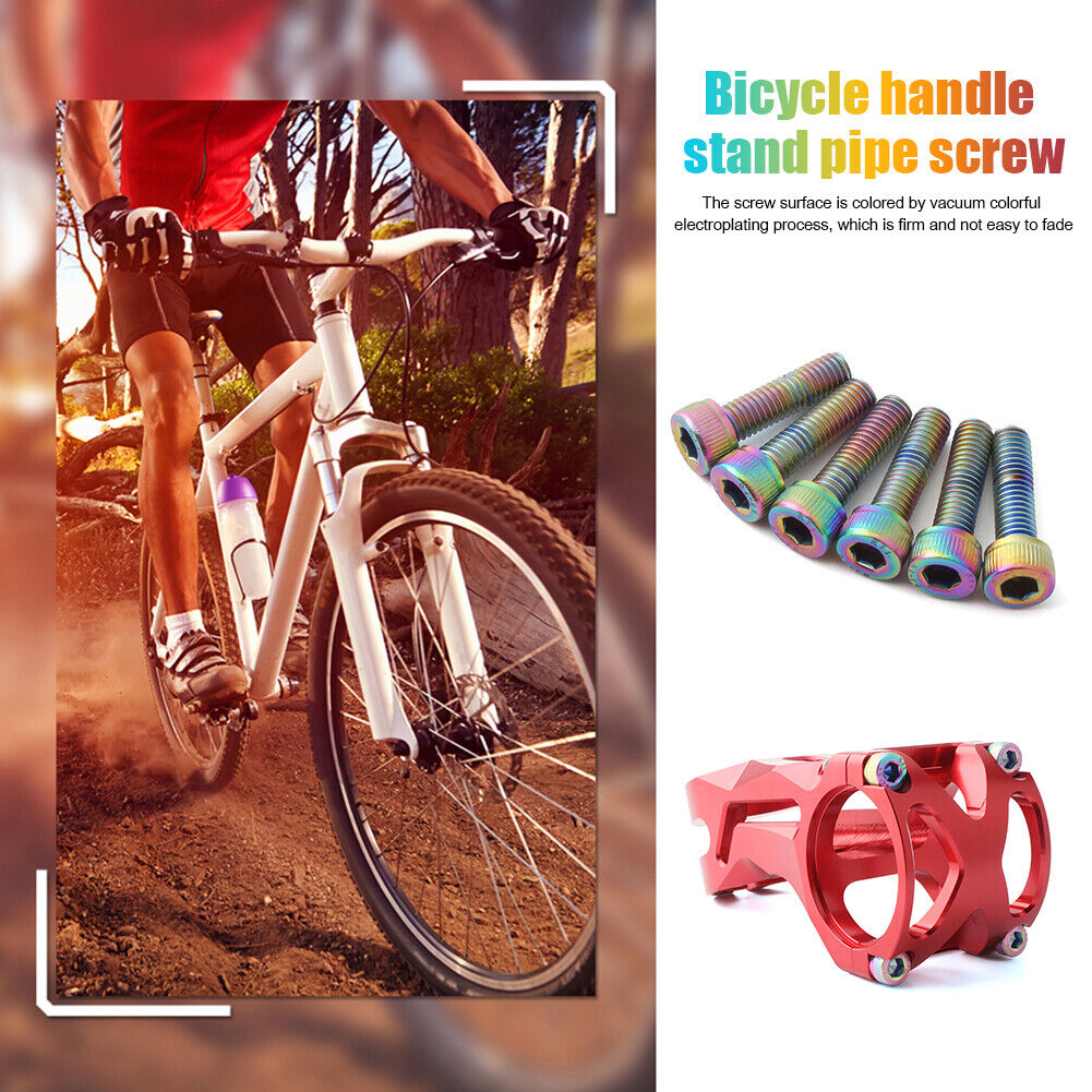 MUQZI 6pcs Bicycle Handlebar Stem Screw M5x18mm Bike Fixed Gear Riser Bolts
