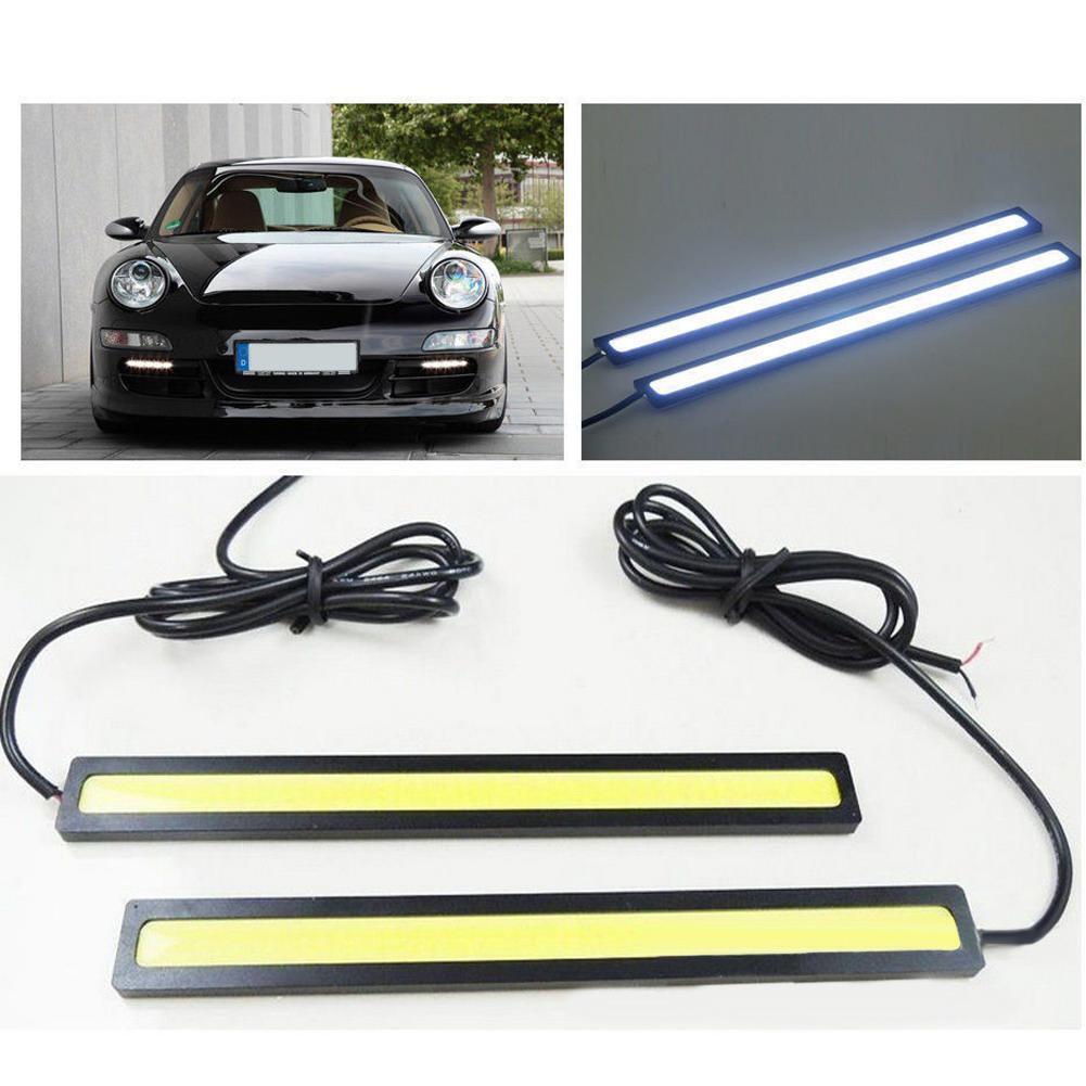 2pcs Waterproof 12V LED COB Car Auto DRL Driving Daytime Running Lamp Fog