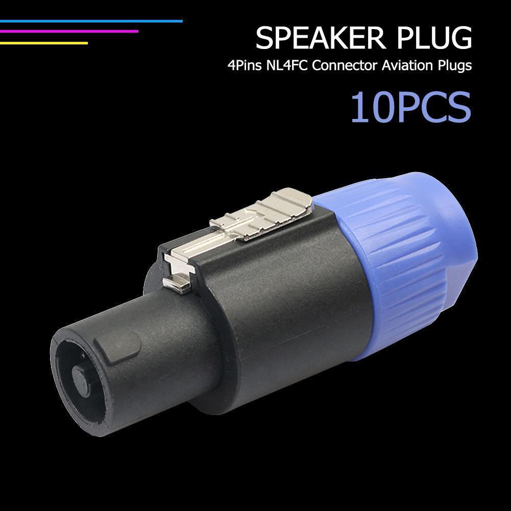 10pcs 4-Pole 4Pin NL4FC Connector Ohm Plug Speaker Audio Cable Plug Adapter