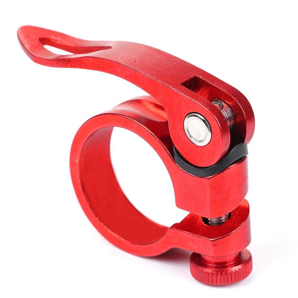 31.8mm Seatpost Clamp Quick Release MTB Bike Seat Post Tube Clip (Red)