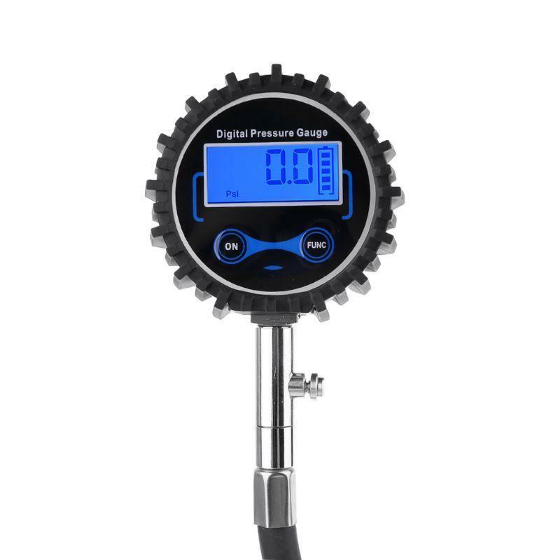 Digital Tire Pressure Gauge 200 PSI Interchangeable Air Chuck for Cars Rv SUV