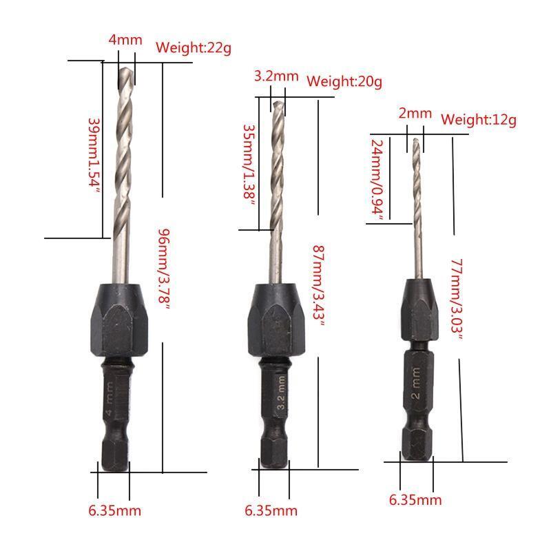 6.35mm Twist Drill Bit High Speed Steel Bit HSS 6542 Pounching Tool for Wood