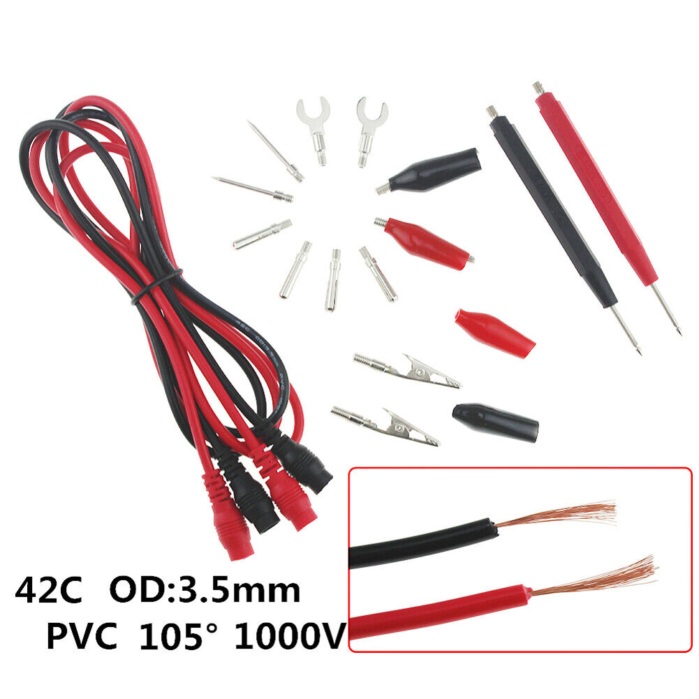 16pcs/ Set Multifunction Multimeter Alligator Probe Silicone Test Lead Tool