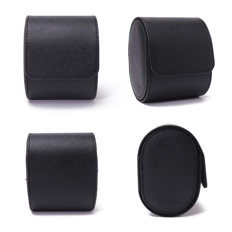 Watch Box Single Slot leathery Travel Jewelry Storage Case Organizer, Black